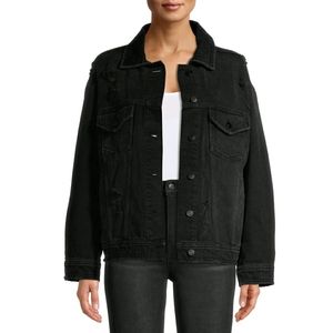No Boundaries Distressed Black Jacket
